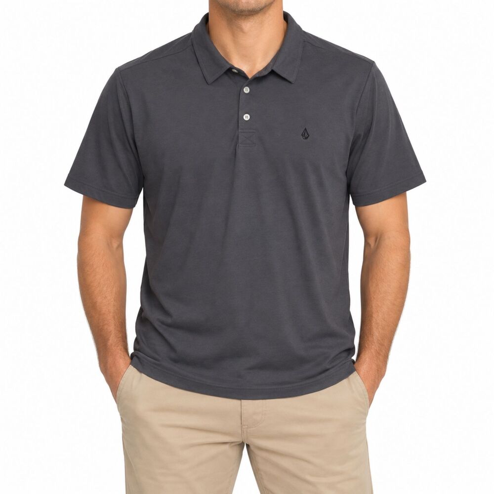 Volcom Men’s Polo Shirt in Charcoal Gray | Size Large